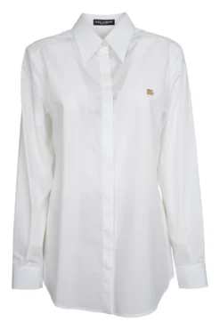 ( New Season ) Dolce & Gabbana DG Logo Shirt - White