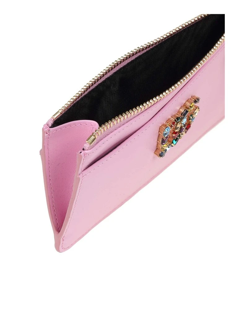 ( New Season ) Dolce & Gabbana Logo Embellished Zipped Card Holder - Pink 3 ( New Season ) Dolce & Gabbana Logo Embellished Zipped Card Holder - Pink - Image 3