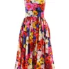 ( New Season ) Dolce & Gabbana Floral Print Ruched Midi Dress - Multi