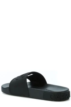 ( New Season ) Dolce & Gabbana Logo Cut Out Slip-On Slides - Black -Cheap Vestureo Store 00ae23702cfbad34bc196415ac5d1aa0
