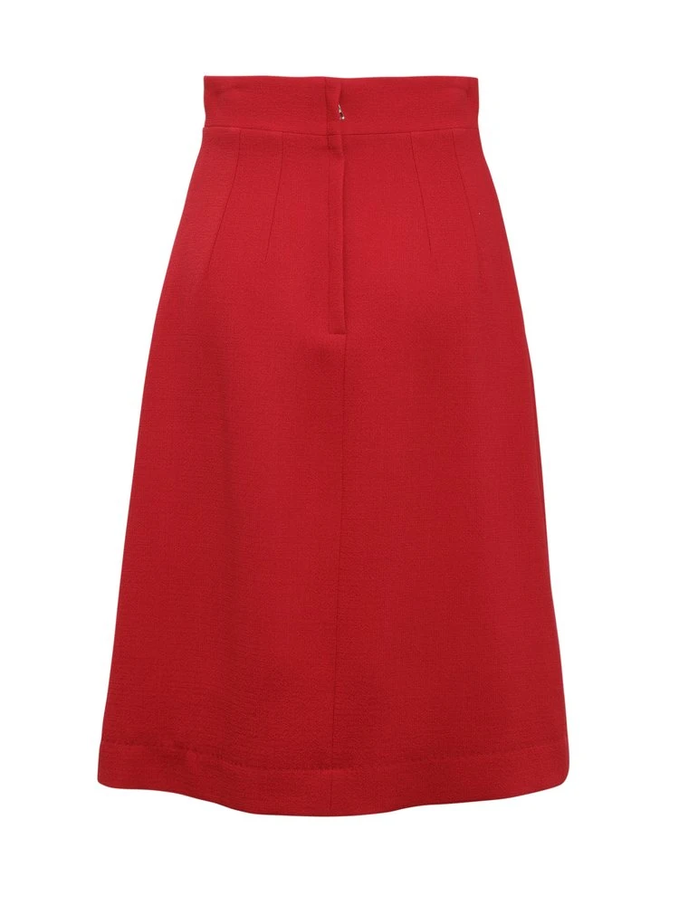 Dolce & Gabbana High-Waisted Skirt - Red 2 Dolce & Gabbana High-Waisted Skirt - Red - Image 2