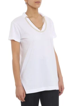 Dolce & Gabbana Necklace Embellished Neckline T-Shirt - White -Cheap Vestureo Store 00c481b13e1058bf30feab8c90c4a1b0
