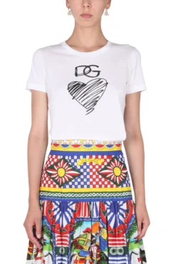 Dolce & Gabbana Logo Printed T-Shirt - White -Cheap Vestureo Store 015d4e8369382b6e9de42a5280a59df5