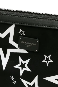 Dolce & Gabbana Star Printed Clutch Bag - Black -Cheap Vestureo Store 017a3530d4c3928b1792caee05b196e5