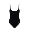 ( New Season ) Dolce & Gabbana DG Logo Crossover Strapped Swimsuit - Black