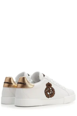 Dolce & Gabbana Portofino Crest Lace-Up Sneakers - White -Cheap Vestureo Store 01f77a501b42098478916888987f6836