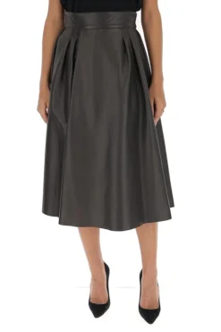 Dolce & Gabbana A-Line Leather Skirt - Brown -Cheap Vestureo Store 025ca090c40c0e1ffdc6f6ff651a496c