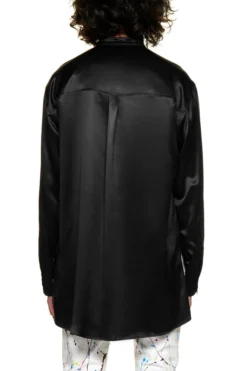 ( New Season ) Dolce & Gabbana Long-Sleeve Satin Shirt - Black -Cheap Vestureo Store 02689131a93a8adb5b6b0eadbc5e7419