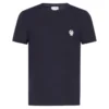 ( New Season ) Dolce & Gabbana Logo Embroidered Crewneck T-Shirt - Navy