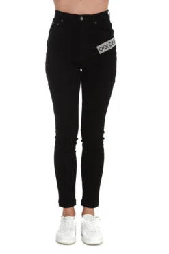 Dolce & Gabbana Crystal Logo Embellished Jeans - Black