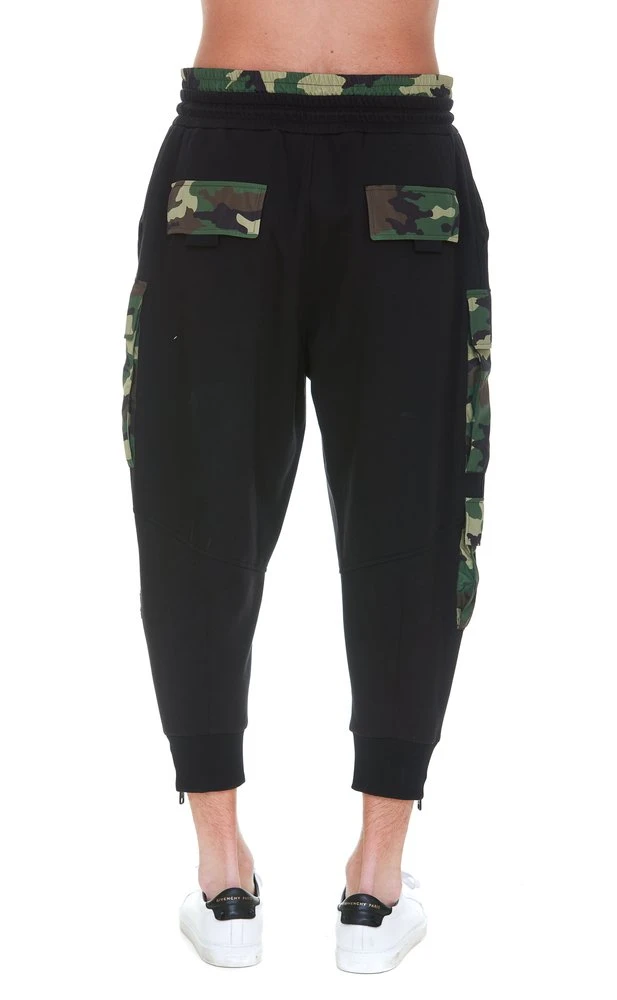 ( New Season ) Dolce & Gabbana Camouflage Pocket Drawstring Pants - Black 2 ( New Season ) Dolce & Gabbana Camouflage Pocket Drawstring Pants - Black - Image 2