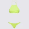 ( New Season ) Dolce & Gabbana Logo Plaque Racerback Bikini - Green