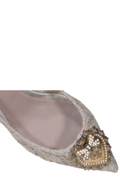( New Season ) Dolce & Gabbana Lace Detailed Pointed-Toe Pumps - Beige -Cheap Vestureo Store 0334c05005210ebe6dfed226ef2660e0