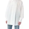 ( New Season ) Dolce & Gabbana Lace Trim Long-Sleeved Shirt - White