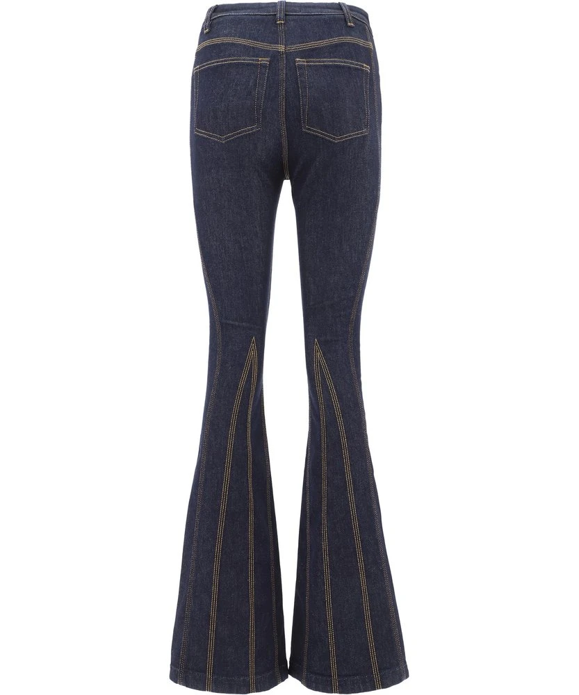 Dolce & Gabbana Logo Plaque Flared Jeans - Blue 2 Dolce & Gabbana Logo Plaque Flared Jeans - Blue - Image 2