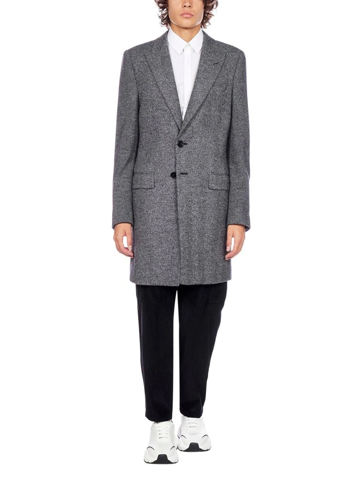 Dolce & Gabbana Single Breasted Coat - Grey 2 Dolce & Gabbana Single Breasted Coat - Grey - Image 2