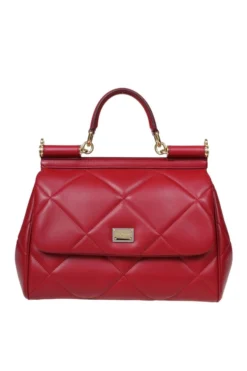 ( New Season ) Dolce & Gabbana Sicily Medium Top Handle Bag - Red