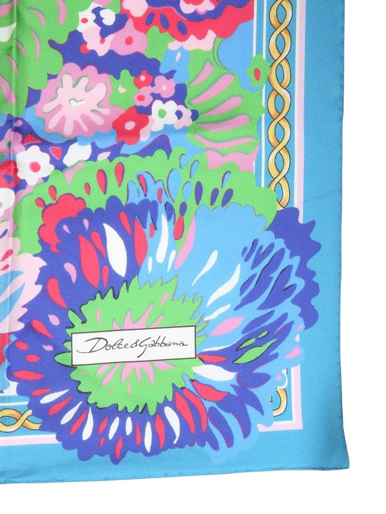 ( New Season ) Dolce & Gabbana Graphic Printed Scarf - Multi 2 ( New Season ) Dolce & Gabbana Graphic Printed Scarf - Multi - Image 2