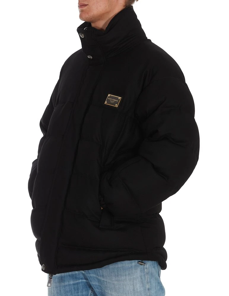 Dolce & Gabbana Logo Plaque Padded Coat - Black 5 Dolce & Gabbana Logo Plaque Padded Coat - Black - Image 5