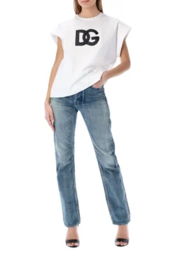 ( New Season ) Dolce & Gabbana Logo Patch Crewneck T-Shirt - White -Cheap Vestureo Store 04f1e0e7ddeba91ef98a38ac625f2005