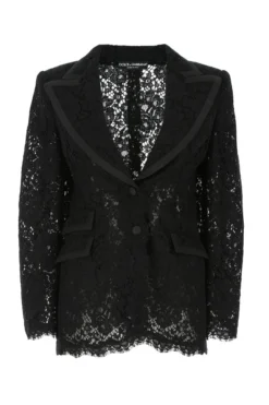 Dolce & Gabbana Lace Embroidered Blazer - Black