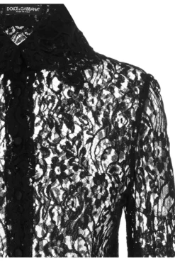 ( New Season ) Dolce & Gabbana Buttoned Long-Sleeved Lace Shirt - Black 6 ( New Season ) Dolce & Gabbana Buttoned Long-Sleeved Lace Shirt - Black -Cheap Vestureo Store 0545953e94bd0719f1aa6780c94b5ab2