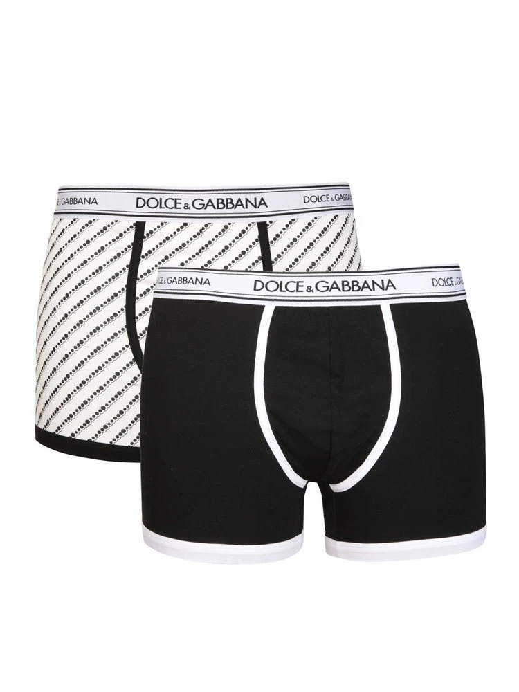 ( New Season ) Dolce & Gabbana Logo Waistband Two-Pack Boxers - Multi 1 ( New Season ) Dolce & Gabbana Logo Waistband Two-Pack Boxers - Multi