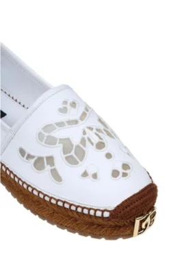 ( New Season ) Dolce & Gabbana Logo Embroidered Espadrillas - White -Cheap Vestureo Store 05a5cf5bd0b1903f01231b2cd2f7bbdf