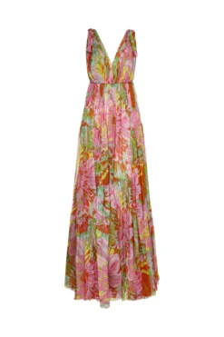 ( New Season ) Dolce & Gabbana Tied Strap Sleeveless Maxi Dress - Multi