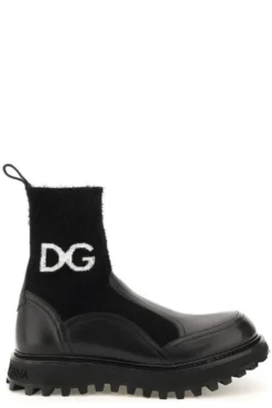 Dolce & Gabbana DG Logo Ankle Boots - Black
