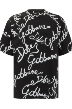 Dolce & Gabbana Allover Signature Logo T-Shirt - Black