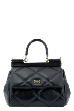 Dolce & Gabbana Sicily Quilted Shoulder Bag - Black