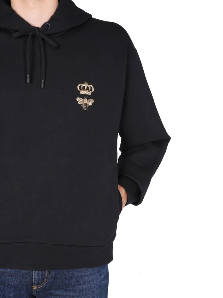 Dolce & Gabbana Bee Embroidered Hoodie - Black 6 Dolce & Gabbana Bee Embroidered Hoodie - Black - Image 6