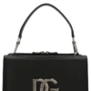 ( New Season ) Dolce & Gabbana Logo Plaque Foldover Shoulder Bag - Black