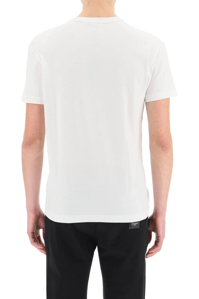 ( New Season ) Dolce & Gabbana Logo Patch T-Shirt - White 3 ( New Season ) Dolce & Gabbana Logo Patch T-Shirt - White - Image 3