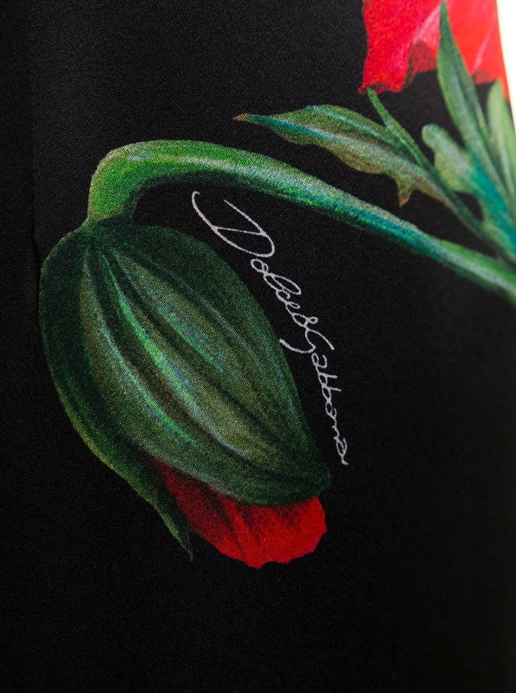 ( New Season ) Dolce & Gabbana Floral Printed Sweetheart Neck Midi Dress - Multi 3 ( New Season ) Dolce & Gabbana Floral Printed Sweetheart Neck Midi Dress - Multi - Image 3