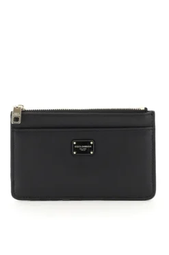 Dolce & Gabbana Logo Plaque Zipped Wallet - Black