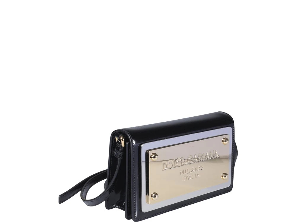 ( New Season ) Dolce & Gabbana Branded Plate Crossbody Bag - Black 3 ( New Season ) Dolce & Gabbana Branded Plate Crossbody Bag - Black - Image 3