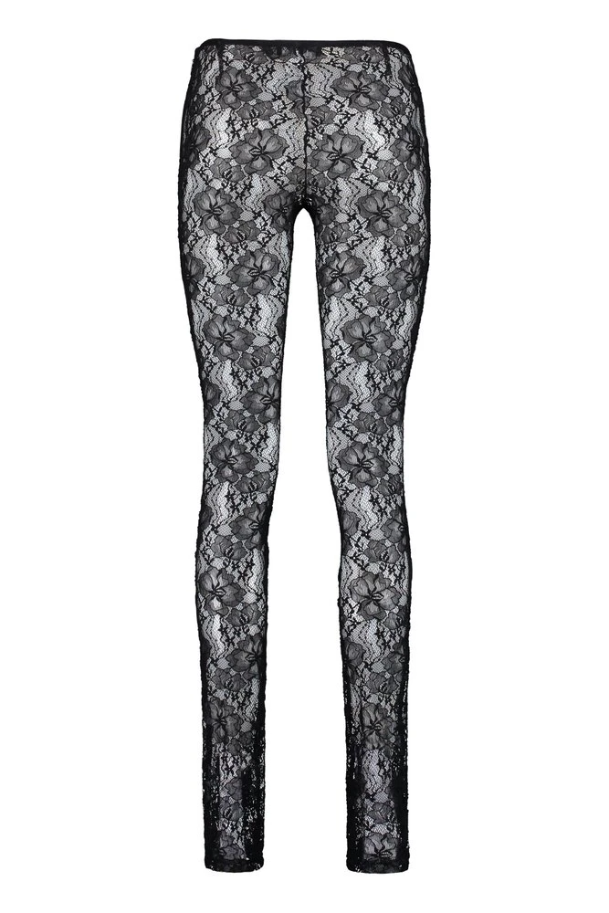 ( New Season ) Dolce & Gabbana Floral Lace Detailed Leggings - Black 2 ( New Season ) Dolce & Gabbana Floral Lace Detailed Leggings - Black - Image 2