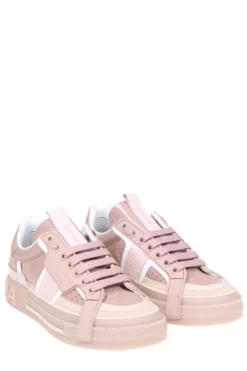 ( New Season ) Dolce & Gabbana Lace-Up Sneakers - Pink -Cheap Vestureo Store 0915916519c1b32195e53068aad09f03