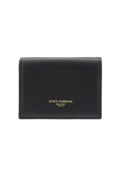 ( New Season ) Dolce & Gabbana Heat-Stamped Logo Wallet - Black