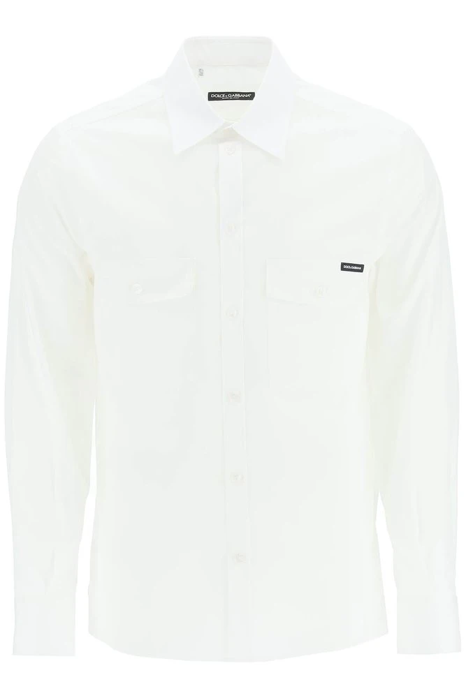 ( New Season ) Dolce & Gabbana Chest Pocket Shirt - White 1 ( New Season ) Dolce & Gabbana Chest Pocket Shirt - White