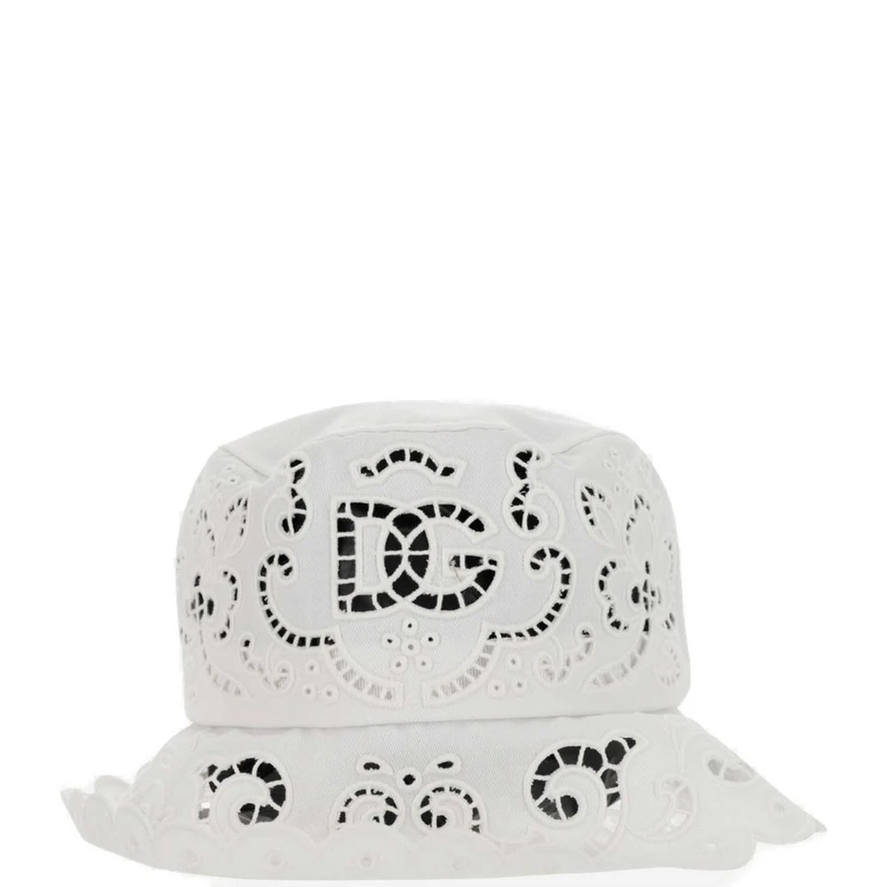 ( New Season ) Dolce & Gabbana Cut Out Embroidered Drill Hat - White 1 ( New Season ) Dolce & Gabbana Cut Out Embroidered Drill Hat - White