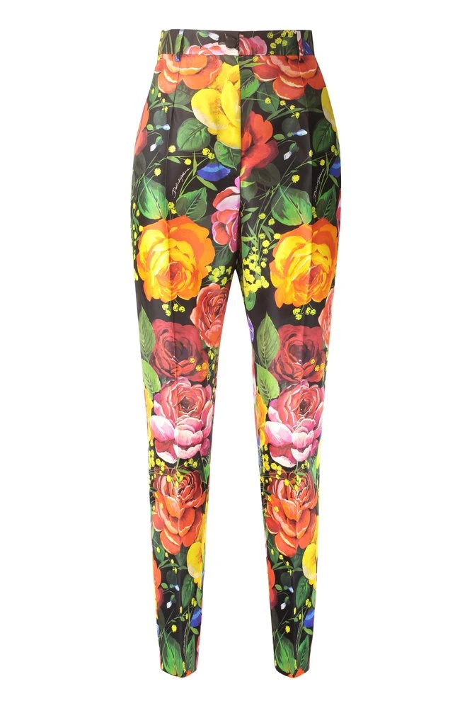 ( New Season ) Dolce & Gabbana Floral Printed Cropped Trousers - Multi 1 ( New Season ) Dolce & Gabbana Floral Printed Cropped Trousers - Multi