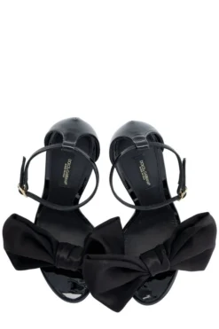 ( New Season ) Dolce & Gabbana Bow Detailed Open Toe Sandals - Black -Cheap Vestureo Store 0b154769134a439e78dcd0e142acfa4f
