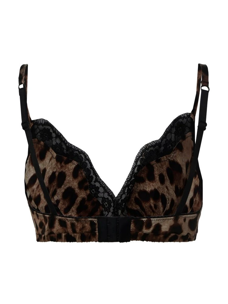 ( New Season ) Dolce & Gabbana Leopard Printed Lace Trimmed Bra - Multi 2 ( New Season ) Dolce & Gabbana Leopard Printed Lace Trimmed Bra - Multi - Image 2