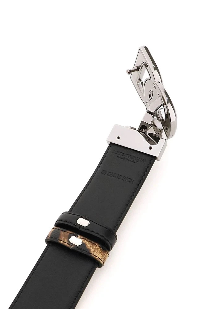 ( New Season ) Dolce & Gabbana Logo Plaque Reversible Belt - Multi 2 ( New Season ) Dolce & Gabbana Logo Plaque Reversible Belt - Multi - Image 2