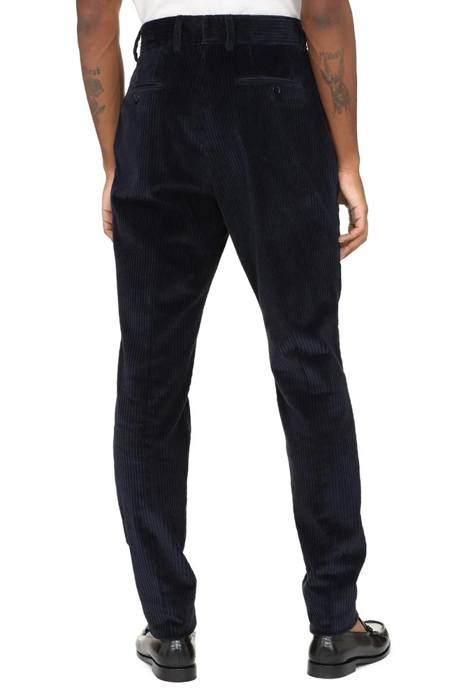 Dolce & Gabbana Corduroy Slim-Fit Trousers - Navy 4 Dolce & Gabbana Corduroy Slim-Fit Trousers - Navy - Image 4