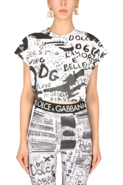 Dolce & Gabbana Cropped Crewneck T-Shirt - Multi