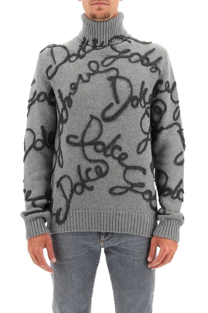 Dolce & Gabbana Logo Embroidered Turtleneck Jumper - Multi 4 Dolce & Gabbana Logo Embroidered Turtleneck Jumper - Multi - Image 4